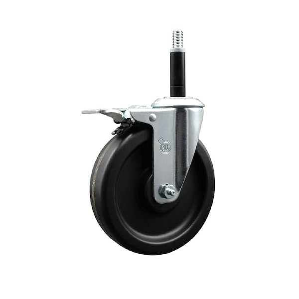 6'' Phenolic Swivel 3/4'' Expanding Stem Caster Total Lock Brake